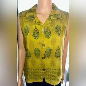 Abria sleeveless, back tie, blouse. Made in Italy. Sz M